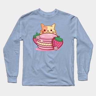 Kawaii Macaron Cat Long Sleeve T-Shirt